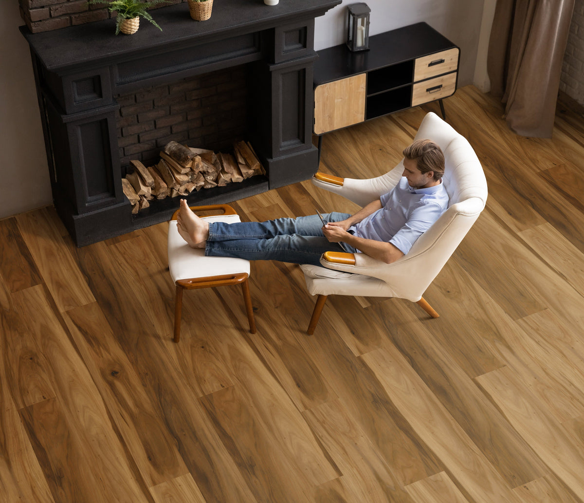 Floors 2000 - Hickory Lake Collection 8 in. x 48 in. Laminate Plank - Clove floor installation