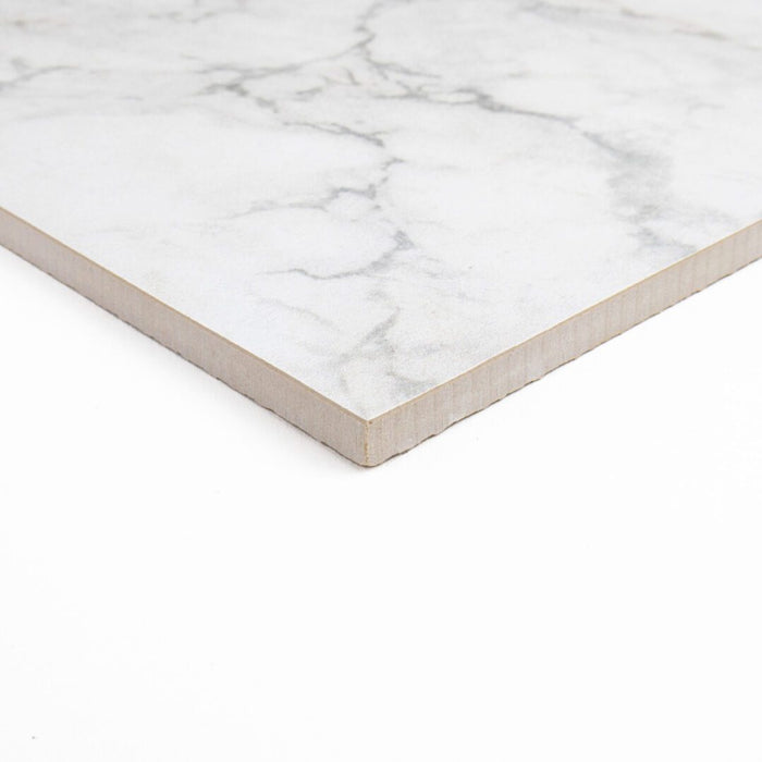 Lungarno - Parisian Chequer 12" x 12" Porcelain Tile - Blanche Corner
