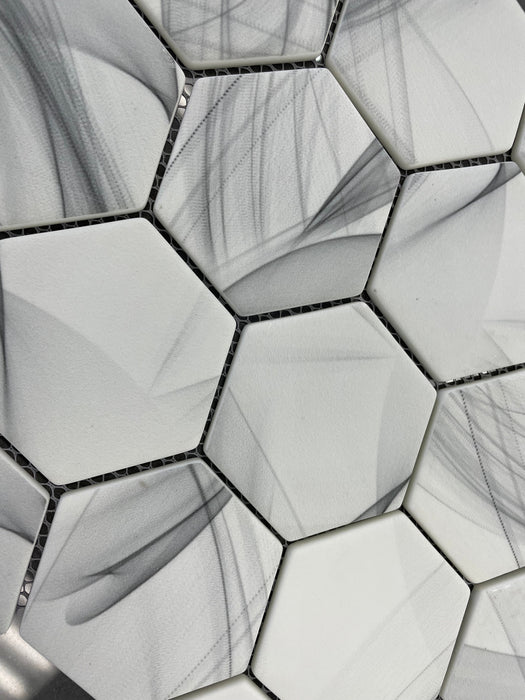 Mosaic & Tile Depot - Kromatica Collection Glass Hex Mosaic - Tech