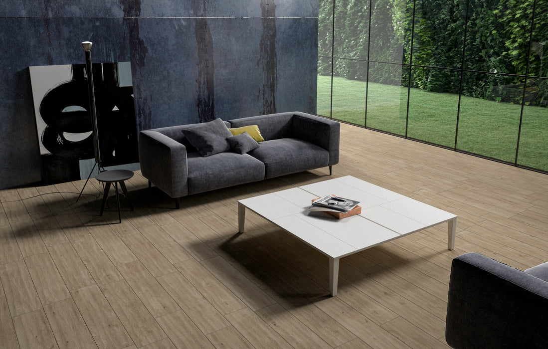 Moma Ceramiche - Oak - 8" x 36" Wood Look Porcelain Tile - Natural Installed 3