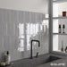 Equipe - Island Frame Collection - 2.5 in. x 8 in. Ceramic Wall Tile - Silver Installed