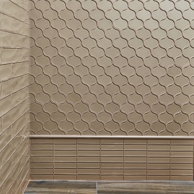 Arizona Tile - Dunes Series - Arabesque Glass Mosaic - Sand wall installation
