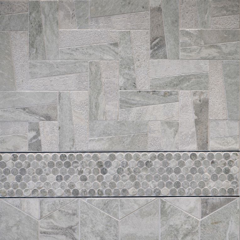 Arizona Tile - Modella Multi Finish Marble Mosaic - Jade Installed