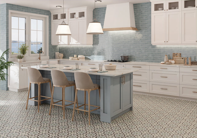 Maniscalco - Alhambra 8 in. x 8 in. Porcelain Deco Tile - Layla floor installation