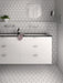 Mosaic & Tile Depot - Kromatica 4.5" x 4" Porcelain Hex Tile - White wall and floor installation