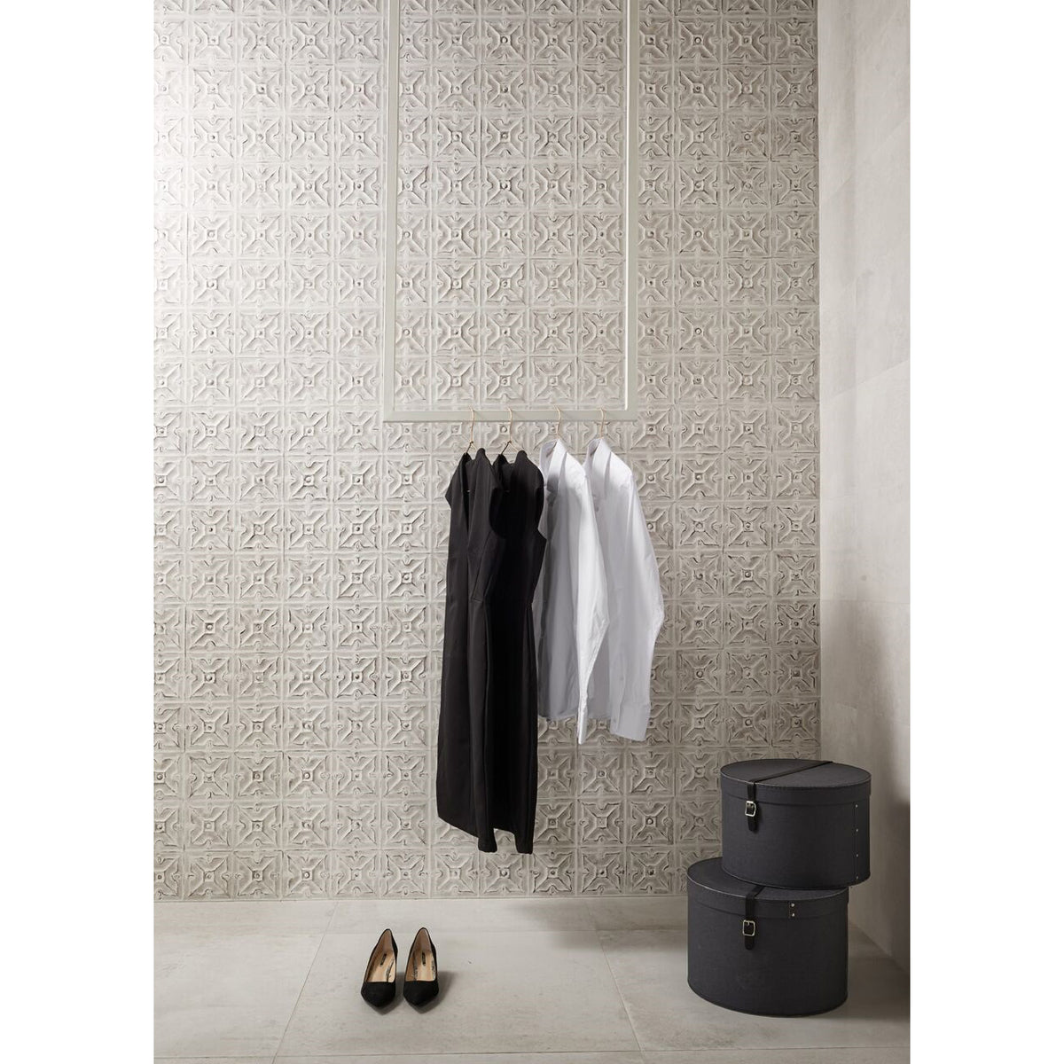 Keraben- MT Track Art - 12 in. x 36 in. Wall Tile - Blanco Installed