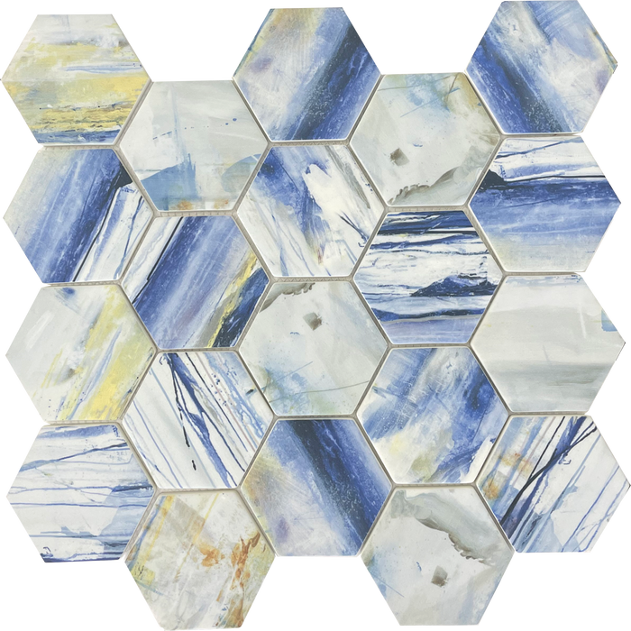 Mosaic & Tile Depot - Kromatica Collection Glass Hex Mosaic - Vision