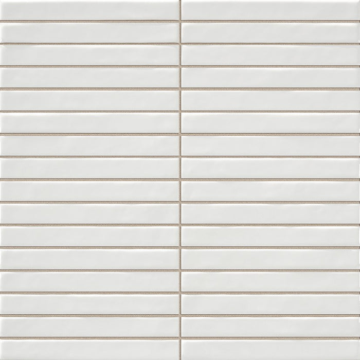 LaPlatera - Pencil Collection - 14 in. x 14 in. Wall Tile - Kromo White