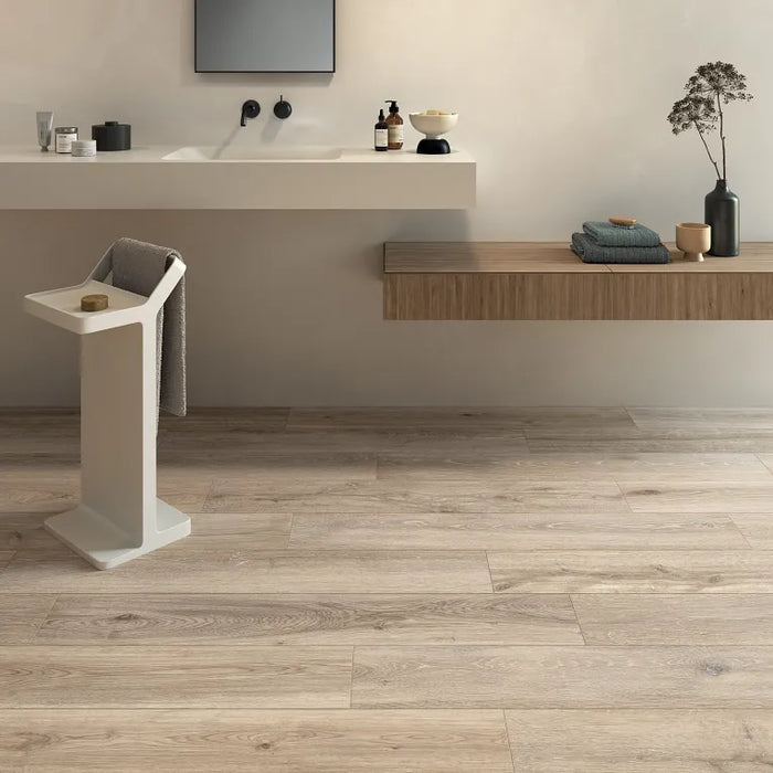 Arizona Tile - Bio Attitude 8" x 48" Rectified Porcelain Tile - Almond floor installation