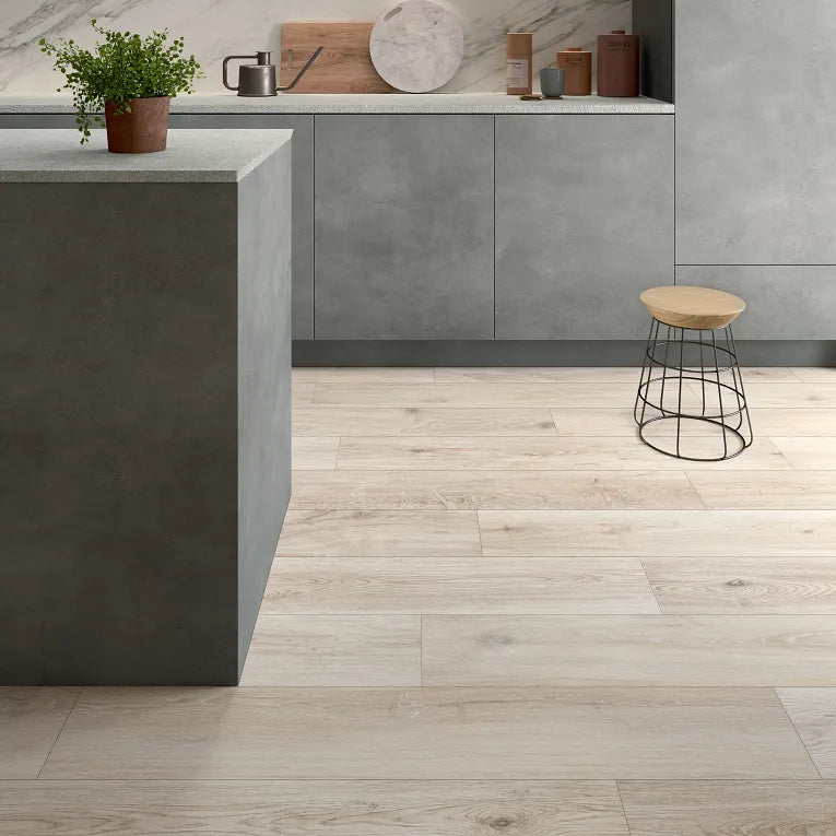 Arizona Tile - Bio Attitude 8&quot; x 48&quot; Rectified Porcelain Tile - Cotton floor installation