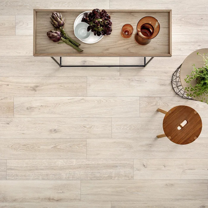 Arizona Tile - Bio Attitude 8" x 48" Rectified Porcelain Tile - Cotton floor installation