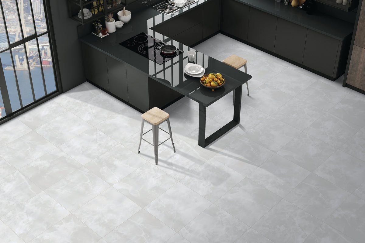 Tesoro - Lizart Series - 12 in. x 24 in. Matte Rectified Porcelain Tile - Ice floor installation