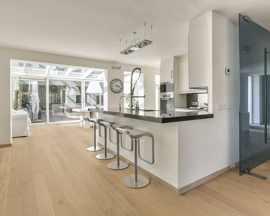 LW Flooring - Traditions - 5" x 70 7/8" RL - European White Oak Engineered Hardwood - Latte Room Scene
