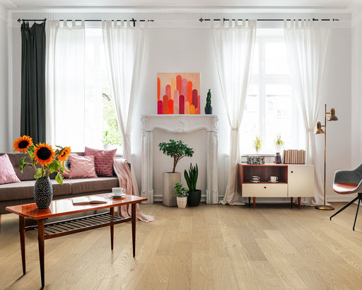 LW Flooring - Traditions - 5" x 70 7/8" RL - European White Oak Engineered Hardwood - Latte Room Scene