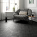Mosaic & Tile Depot - Lithos Porcelain Hex Mosaic - Dark floor installation
