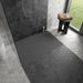 Mosaic & Tile Depot - Lithos Porcelain Hex Mosaic - Dark shower floor and wall installation