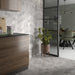 Mosaic & Tile Depot - Lithos Porcelain Hex Mosaic - Grey wall and floor installation