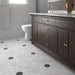 Mosaic & Tile Depot - Lithos Porcelain Hex Mosaic - White floor installation