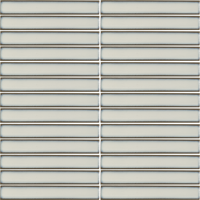 Lungarno - Stratum - 1 in. x 6 in. Concave Matte Porcelain Mosaic - Willow Frost