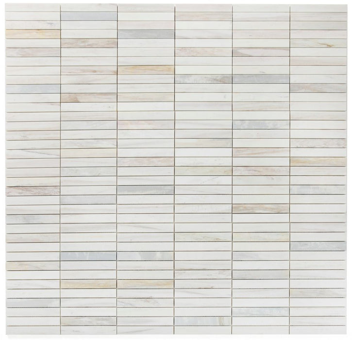 Elysium - Slot 11.75 in. x 11.75 in. Marble Mosaic - Eura Wood Honed 2