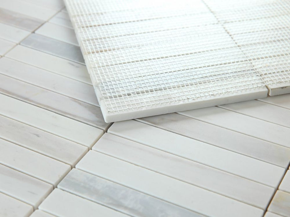 Elysium - Slot 11.75 in. x 11.75 in. Marble Mosaic - Eura Wood Honed 3