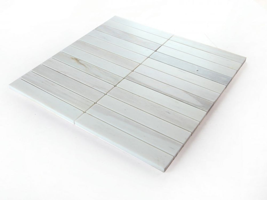 Elysium - Slot 11.75 in. x 11.75 in. Marble Mosaic - Eura Wood Honed 4