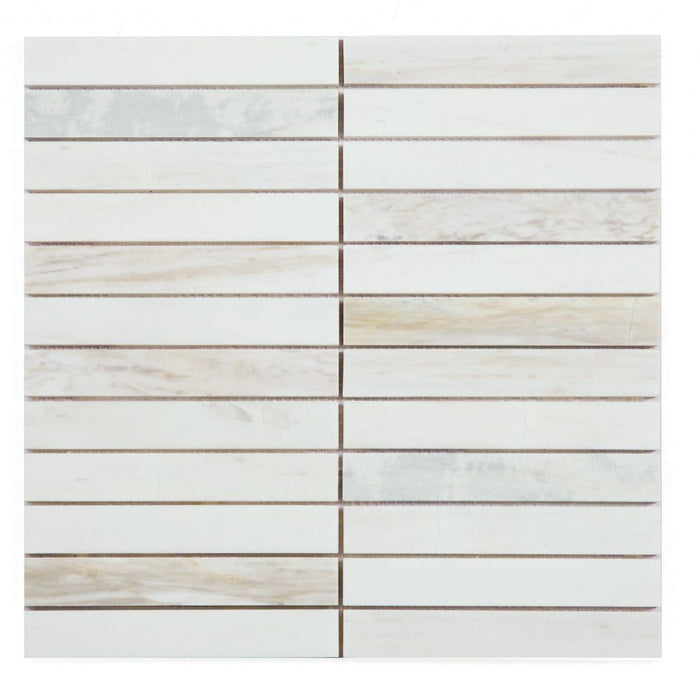 Elysium - Slot 11.75 in. x 11.75 in. Marble Mosaic - Eura Wood Honed
