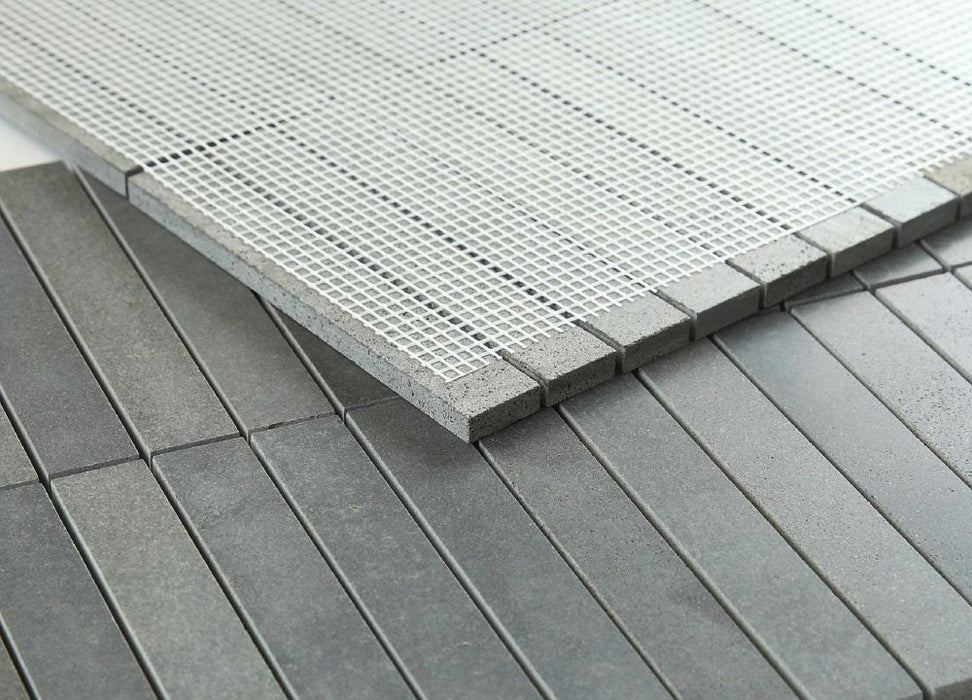 Elysium - Slot 11.75 in. x 11.75 in. Marble Mosaic - Basalt 3