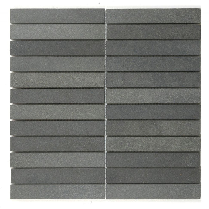 Elysium - Slot 11.75 in. x 11.75 in. Marble Mosaic - Basalt