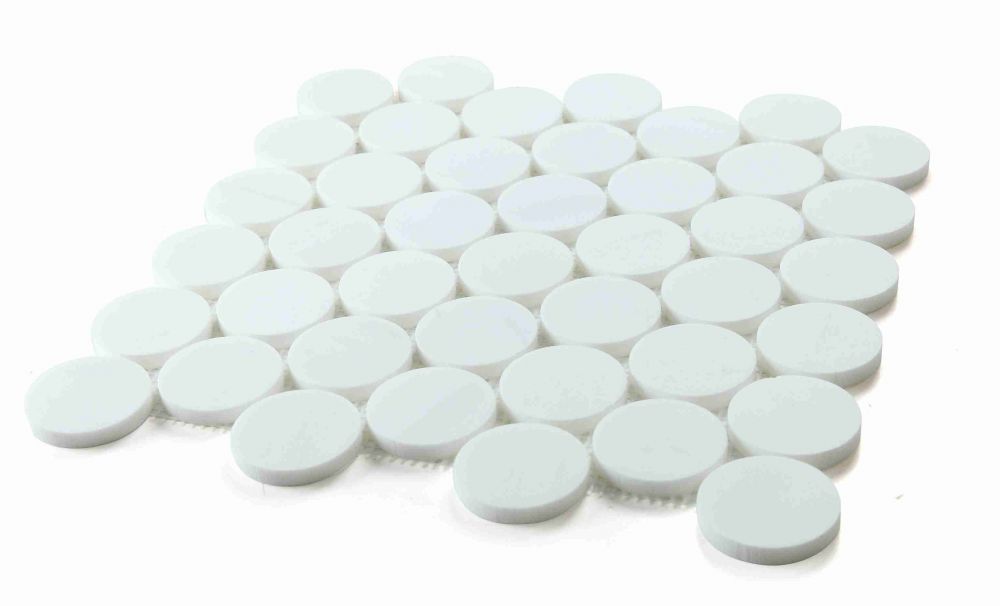 Elysium - Penny Marble 11.75 in. x 12 in. Marble Mosaic - Large Dolomite Honed 4