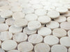 Elysium - Penny Marble 11.75 in. x 12 in. Marble Mosaic - Large Eura Wood Honed 3