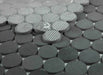 Elysium - Penny Marble 11.75 in. x 12 in. Marble Mosaic - Large Basalt Honed 3