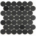 Elysium - Penny Marble 11.75 in. x 12 in. Marble Mosaic - Large Basalt Honed