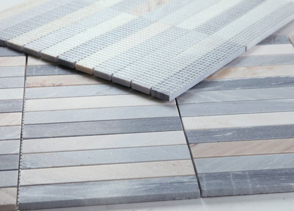 Elysium - Slot 11.75 in. x 11.75 in. Marble Mosaic - Italian Blue 3