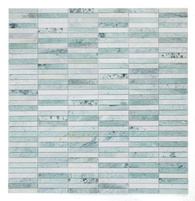 Elysium - Slot 11.75 in. x 11.75 in. Marble Mosaic - Jade 2