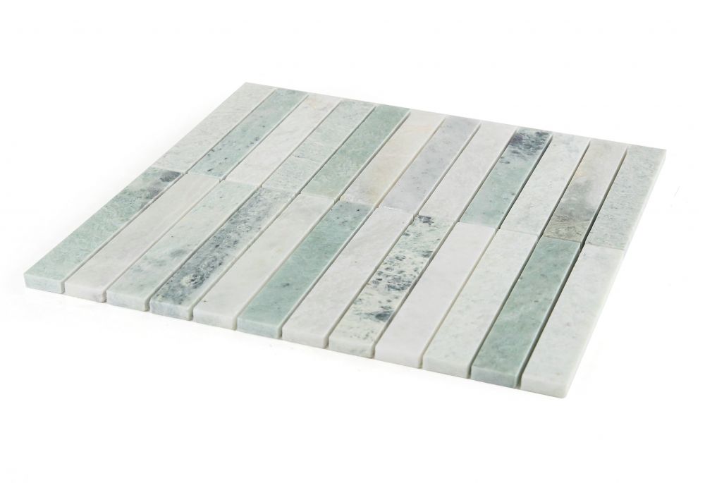 Elysium - Slot 11.75 in. x 11.75 in. Marble Mosaic - Jade 4