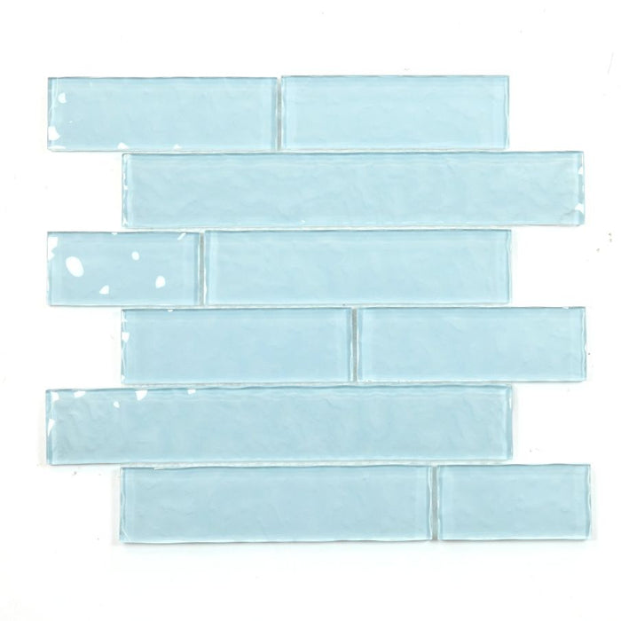 Elysium - Ripple 11.75 in. x 11.75 in. Glass Mosaic - Blue
