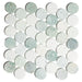 Elysium - Penny Marble 11.75 in. x 12 in. Marble Mosaic - Large Green