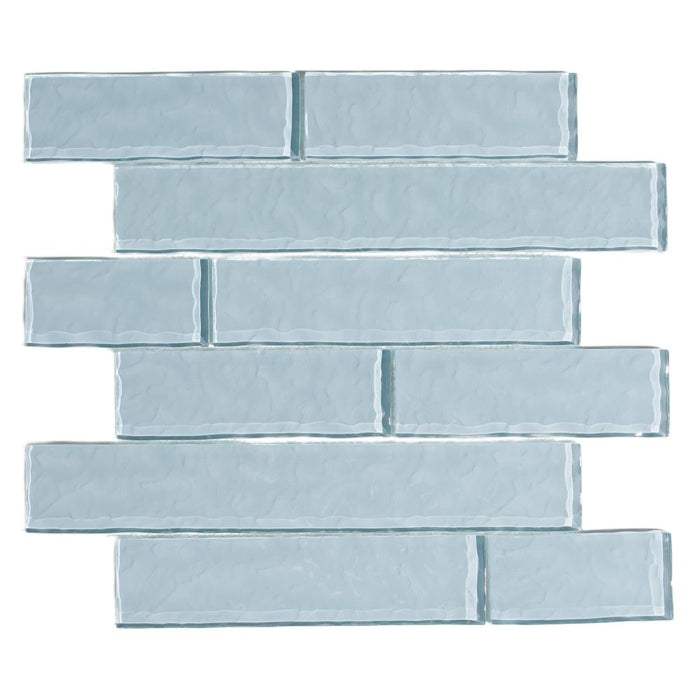 Elysium - Ripple 11.75 in. x 11.75 in. Glass Mosaic - Pewter
