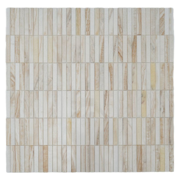 Elysium - Slot 11.75 in. x 11.75 in. Marble Mosaic - Onyx Ivory 2