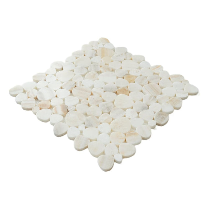 White pebbles on a white background