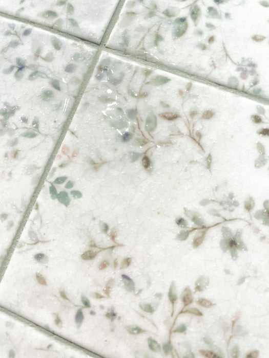 Harmony - Mayolica Collection - 6 in. x 6 in. - Porcelain Tile - Bloom Close View