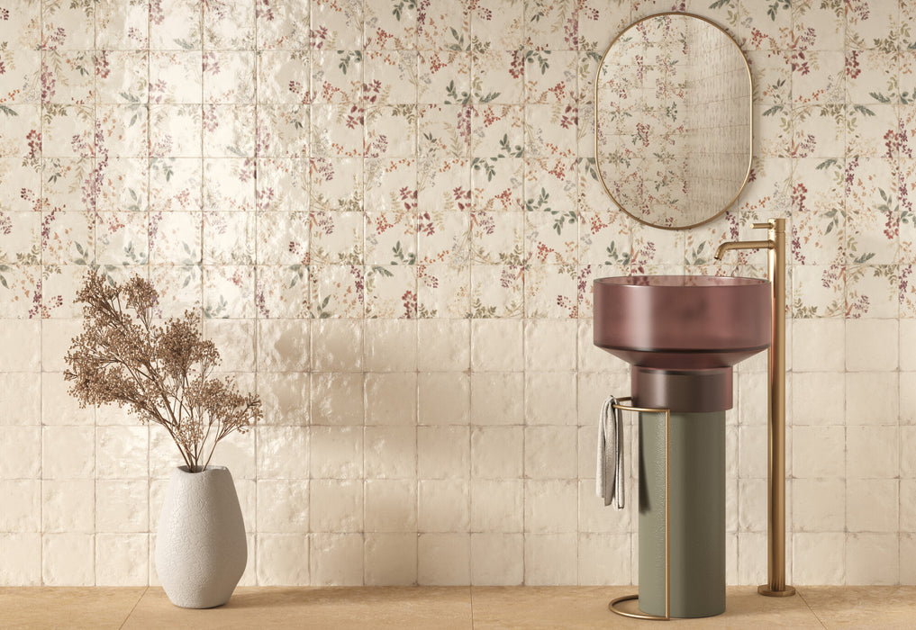 Harmony - Mayolica Collection - 6 in. x 6 in. - Porcelain Tile - Forest Installed