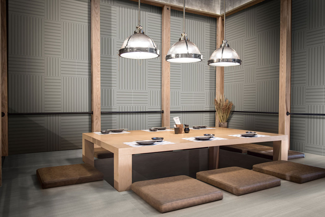 Specialty Tile - Bestow - 12" x 12" - Porcelain Tile - Matte - Saori Light Grey wall installation