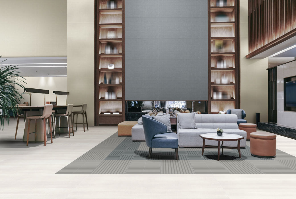 Specialty Tile - Bestow - 12" x 12" - Porcelain Tile - Matte - Saori Charcoal floor installation