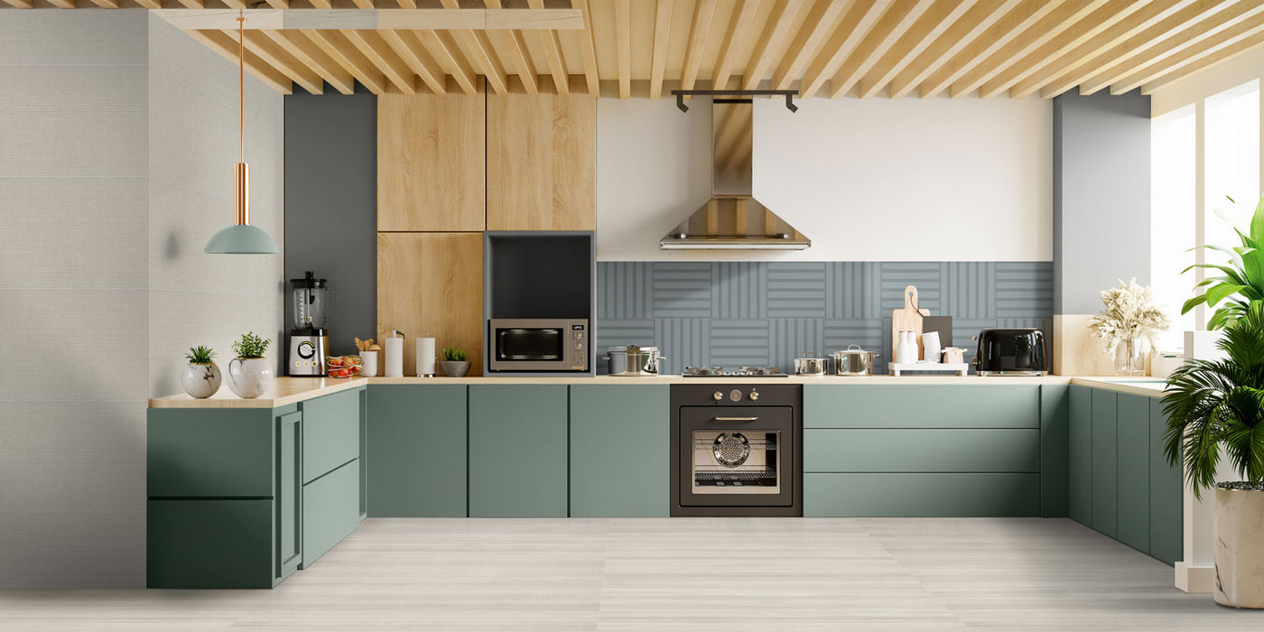 Specialty Tile - Bestow - 12" x 12" - Porcelain Tile - Matte - Saori Indigo wall installation