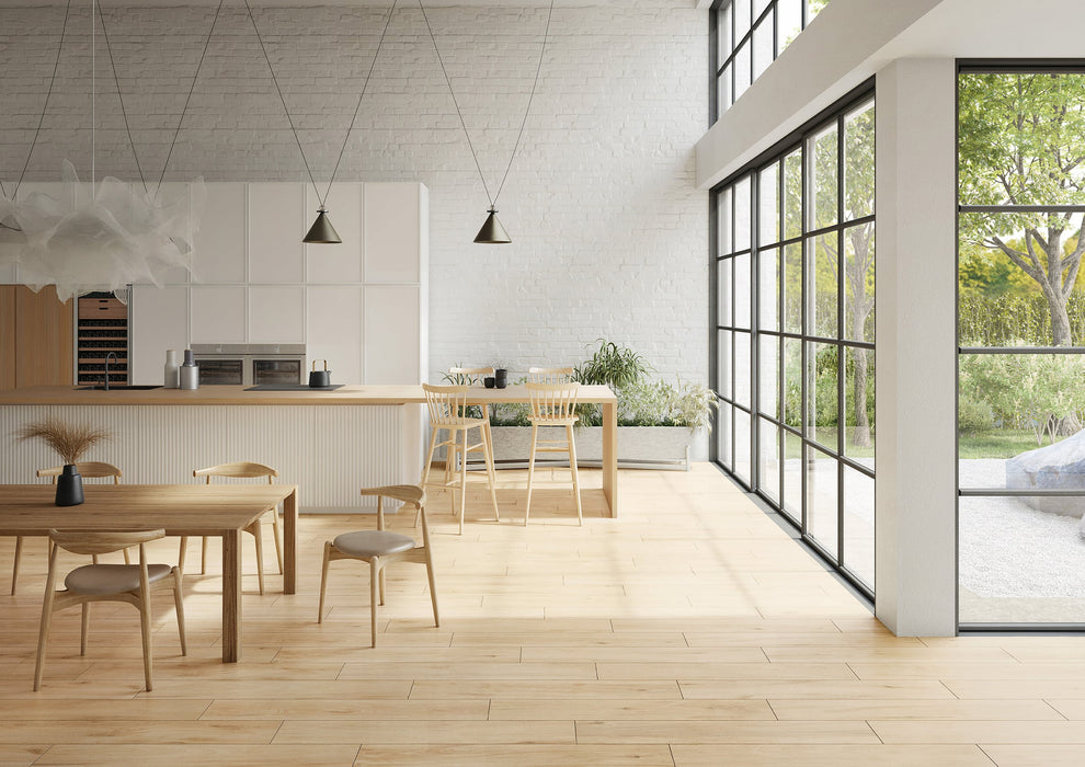 Milestone - Native Series - 8" x 48" Wood Look Porcelain Tile - Birch floor installation