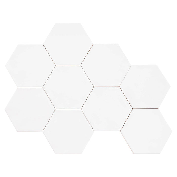 Bellagio - Martha's Manor Collection - 4" x 5" Ceramic Hex Tile - Cottontail
