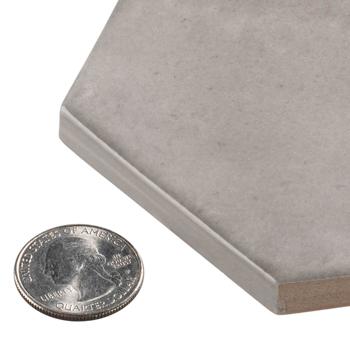 Bellagio - Martha's Manor Collection - 4" x 5" Ceramic Hex Tile - Subtle Slate
