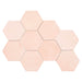 Bellagio - Martha's Manor Collection - 4" x 5" Ceramic Hex Tile - Provence Rose